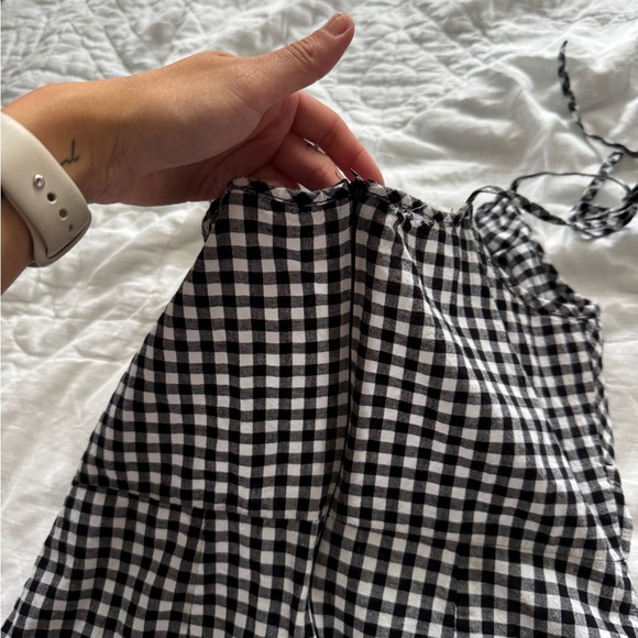 Black & White Gingham Sundress – Size Small – Tie Straps – Cute Summer Dress - Picture 10 of 13